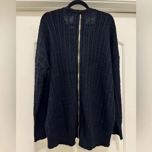 NWT Chloe Kristyn Zip Back Cotton / Cashmere Knit Sweater - Picture 7 of 15